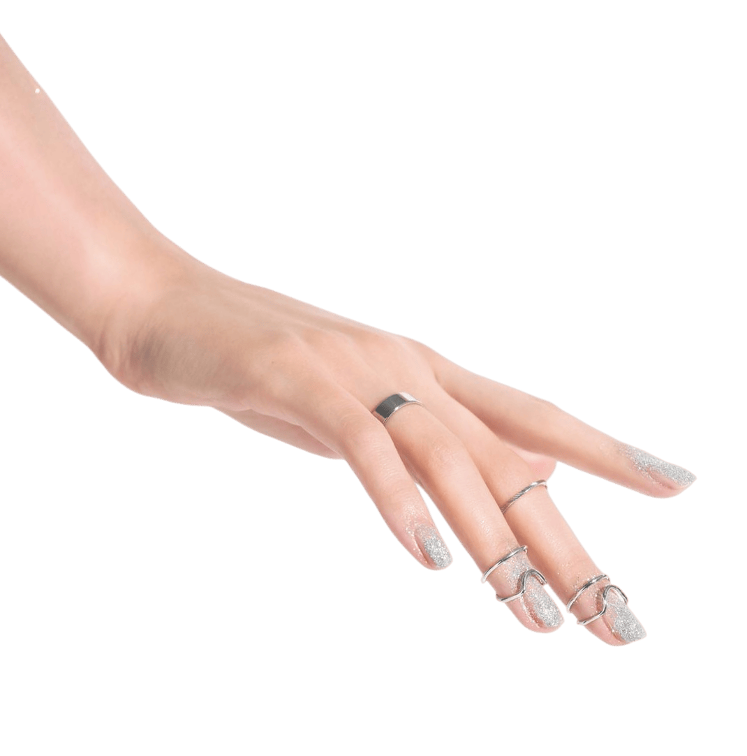Elegant hand with hybrid gel manicure