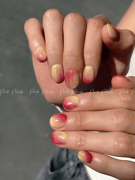 Colorful gradient rainbow nail art
